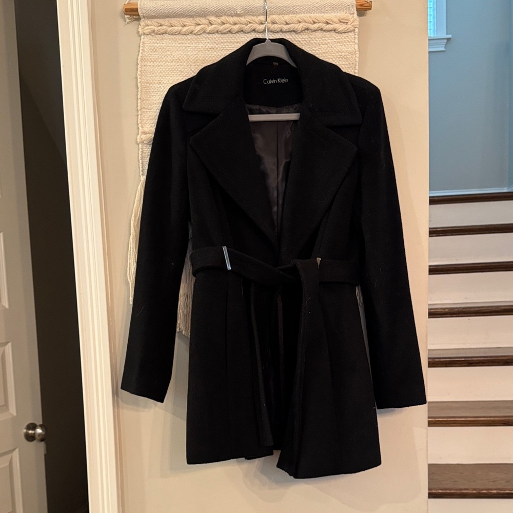 Calvin Klein Elegant Black Trench Coat